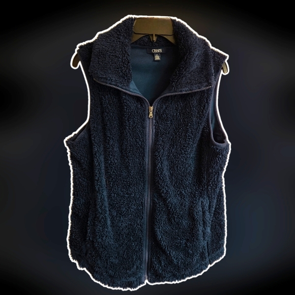 Chaps Dark Blue Fleece Vest Size L - Picture 2 of 4